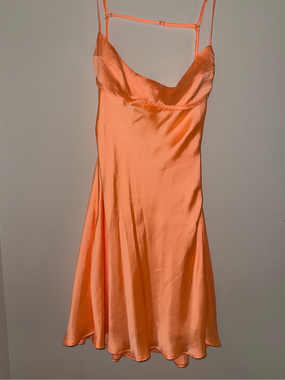 Silky Orange Slip Dress - Zara